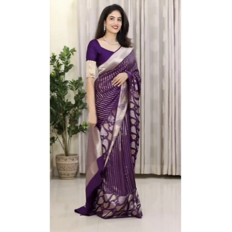 54456633657_5c3f964f8b_o_d-1000x1000-1.webp Generic Women's Silk Printed Saree With Unstitched Blouse 5.5Mtr (Purple)