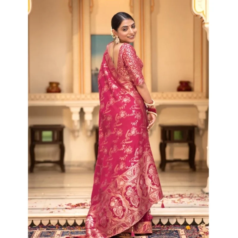 54456785872_96f11769be_o_d-1000x1000-1.webp Generic Women's Silk Printed Saree With Unstitched Blouse 5.5Mtr (Pink)