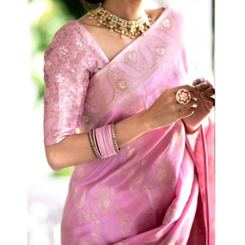 54456786682_ddf0270043_o_d-1000x1000-1.webp Generic Women's Silk Printed Saree With Unstitched Blouse 5.5Mtr (Pink)