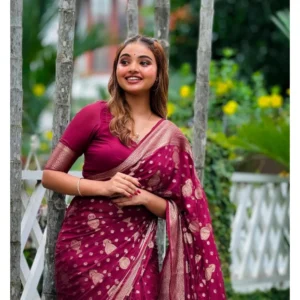 54457455221_71c543f8f2_o_d-1000x1000-1.webp Generic Women's Silk Printed Saree With Unstitched Blouse 5.5Mtr (Wine)