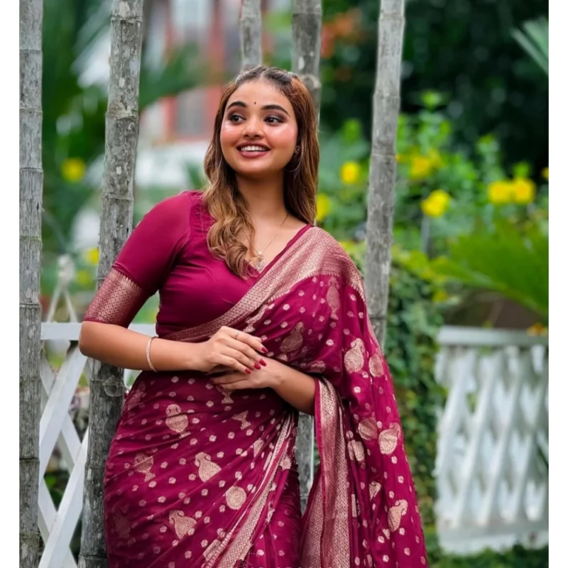 54457455221_71c543f8f2_o_d-1000x1000-1.webp Generic Women's Silk Printed Saree With Unstitched Blouse 5.5Mtr (Wine)