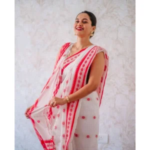 54457456561_730284be41_o_d-1000x1000-1.webp Generic Women's Cotton Printed Saree With Unstitched Blouse 5.5Mtr (White-Pink)