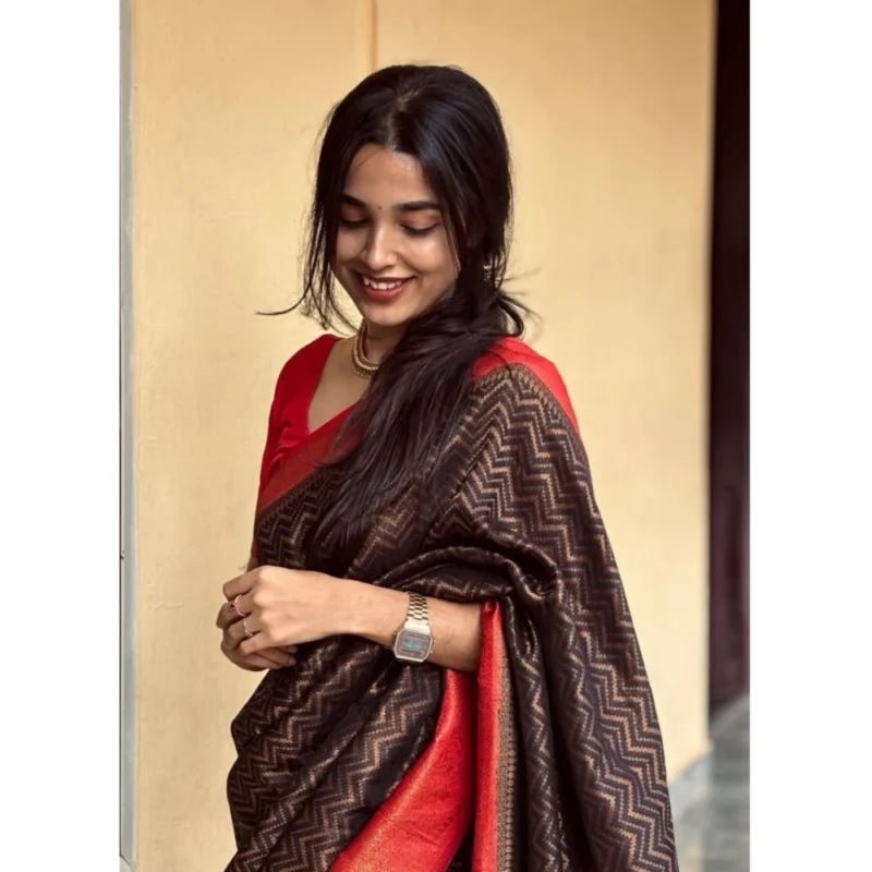 54457472351_557b7a99dd_o_d-1000x1000-1.webp Generic Women's Silk Printed Saree With Unstitched Blouse 5.5Mtr (Brown)