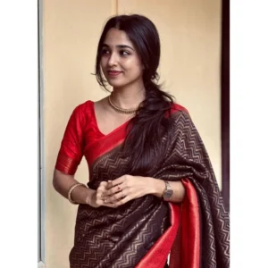 54457472376_e693883aaa_o_d-1000x1000-1.webp Generic Women's Silk Printed Saree With Unstitched Blouse 5.5Mtr (Brown)