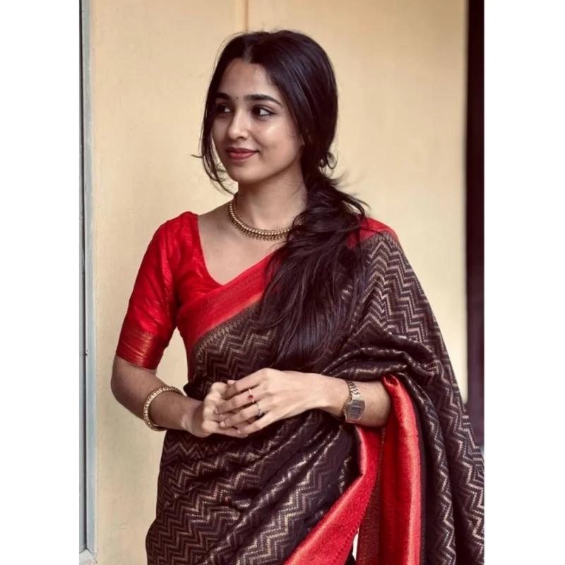 54457472376_e693883aaa_o_d-1000x1000-1.webp Generic Women's Silk Printed Saree With Unstitched Blouse 5.5Mtr (Brown)