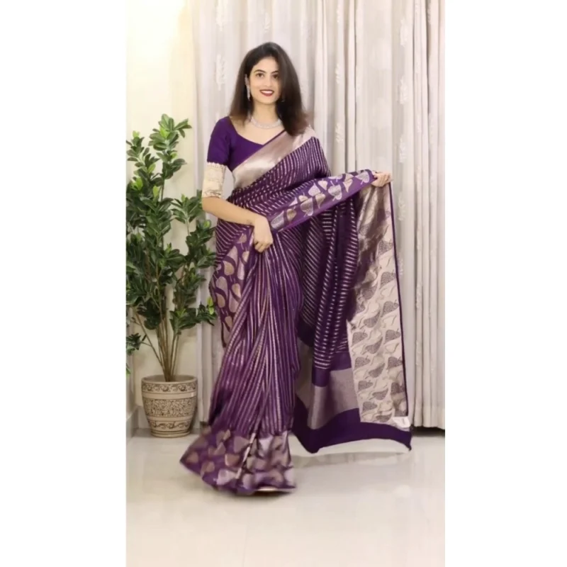 54457472621_0ee1c6ecfc_o_d-1000x1000-1.webp Generic Women's Silk Printed Saree With Unstitched Blouse 5.5Mtr (Purple)