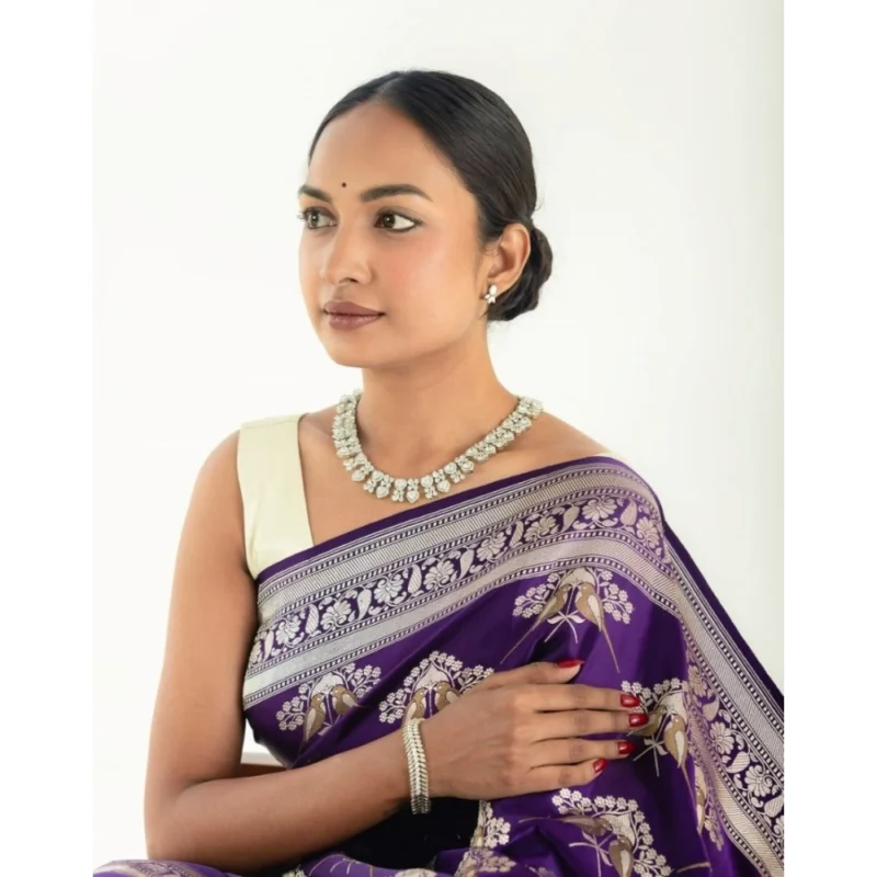 54457472706_c88fc4a569_o_d-1000x1000-2.webp Generic Women's Silk Printed Saree With Unstitched Blouse 5.5Mtr (Purple)