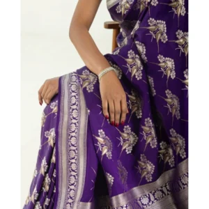 54457472716_15a4483767_o_d-1000x1000-1.webp Generic Women's Silk Printed Saree With Unstitched Blouse 5.5Mtr (Purple)