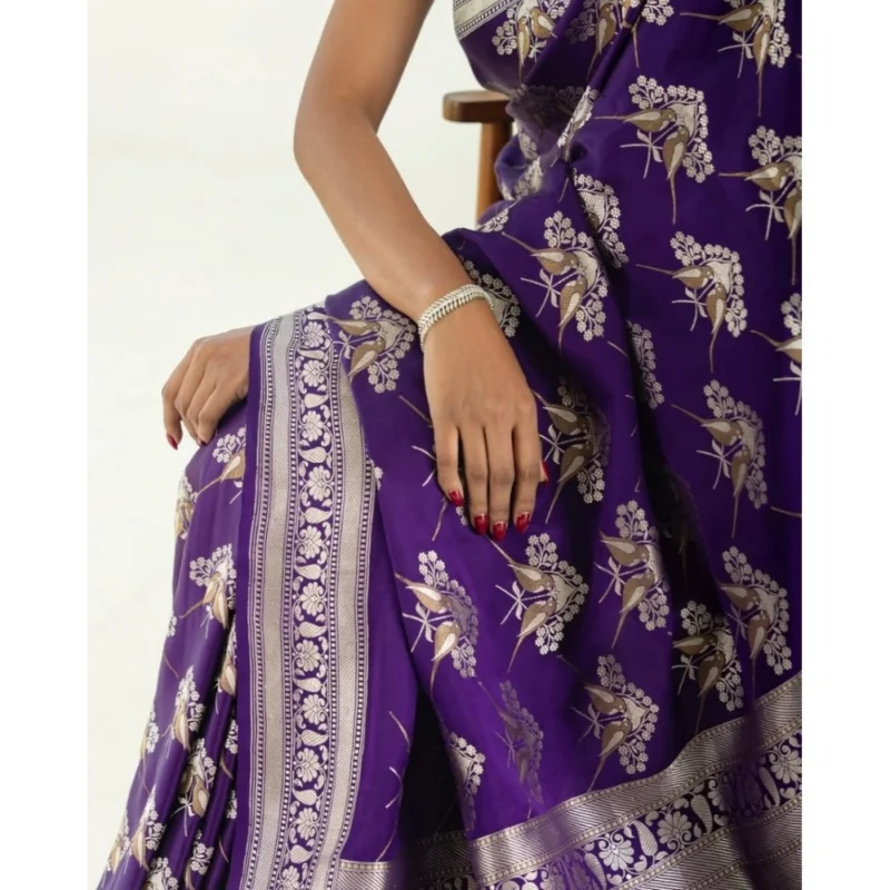54457472716_15a4483767_o_d-1000x1000-1.webp Generic Women's Silk Printed Saree With Unstitched Blouse 5.5Mtr (Purple)