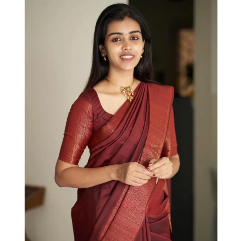 54457625286_81e22cfcc8_o_d-1000x1000-1.webp Generic Women's Silk Printed Saree With Unstitched Blouse 5.5Mtr (Maroon)