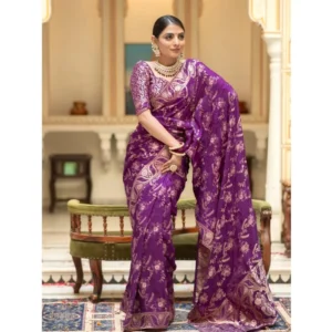 54457625656_3a724b7397_o_d-1000x1000-1.webp Generic Women's Silk Printed Saree With Unstitched Blouse 5.5Mtr (Purple)