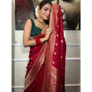 54457640914_75546b8647_o_d-1000x1000-1.webp Generic Women's Silk Printed Saree With Unstitched Blouse 5.5Mtr (Red)