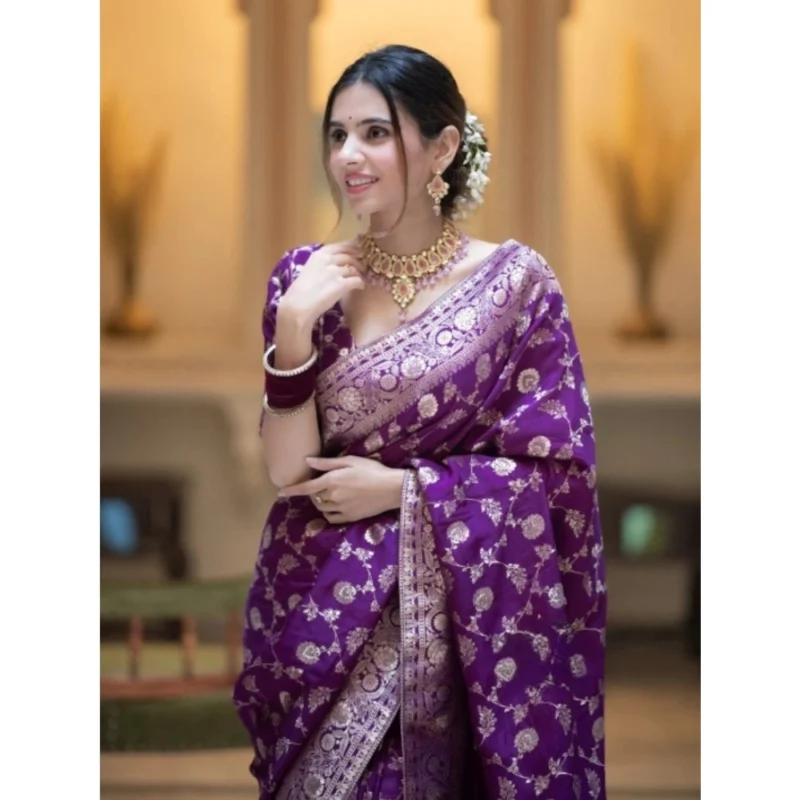 54457641079_2fc0025d7b_o_d-1000x1000-1.webp Generic Women's Silk Printed Saree With Unstitched Blouse 5.5Mtr (Purple)
