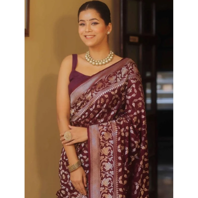 54457644774_b1ce876650_o_d-1000x1000-1.webp Generic Women's Silk Printed Saree With Unstitched Blouse 5.5Mtr (Maroon)
