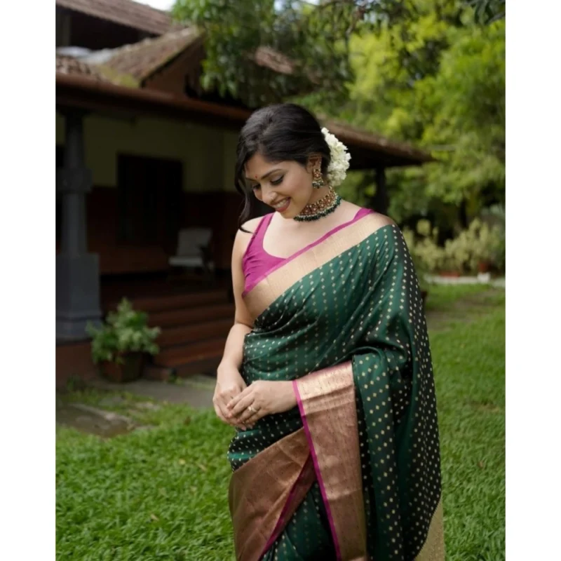 54457661259_4b9672643f_o_d-1000x1000-1.webp Generic Women's Silk Printed Saree With Unstitched Blouse 5.5Mtr (Green)