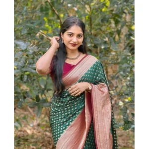 54457662694_a656ed8e7c_o_d-1000x1000-1.webp Generic Women's Silk Printed Saree With Unstitched Blouse 5.5Mtr (Green-Red)