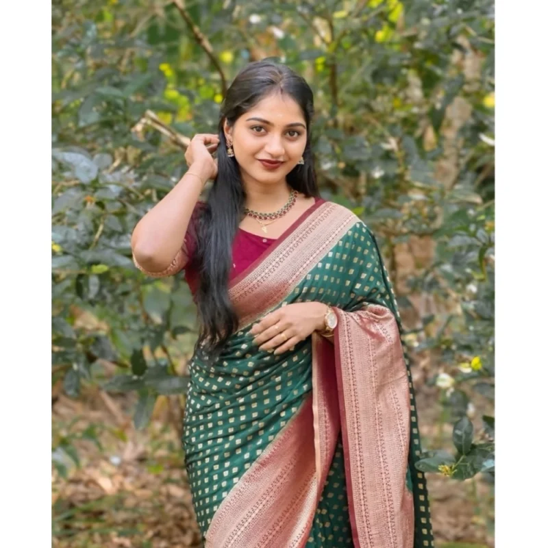 54457662694_a656ed8e7c_o_d-1000x1000-1.webp Generic Women's Silk Printed Saree With Unstitched Blouse 5.5Mtr (Green-Red)
