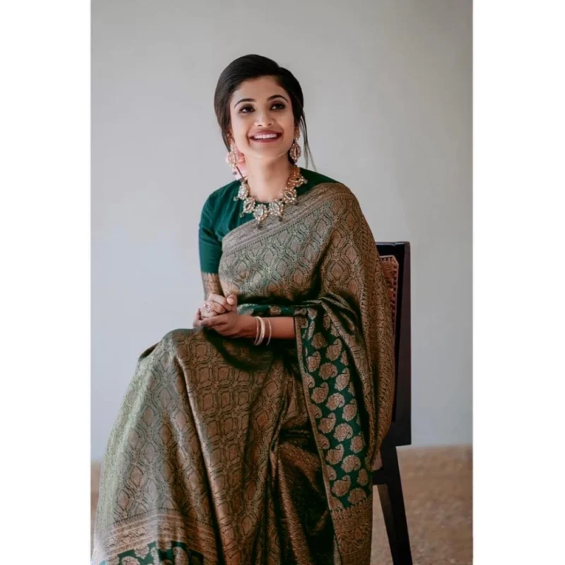 54457708238_470d2833cb_o_d-1000x1000-1.webp Generic Women's Silk Printed Saree With Unstitched Blouse 5.5Mtr (Green)