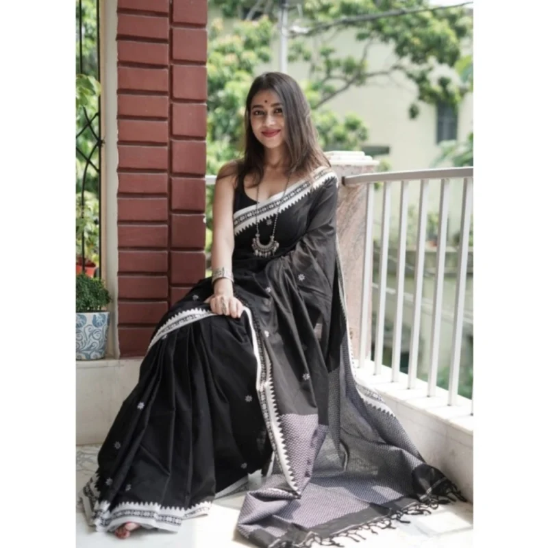 54457711598_d83e0d56e5_o_d-1000x1000-1.webp Generic Women's Cotton Printed Saree With Unstitched Blouse 5.5Mtr (Black)