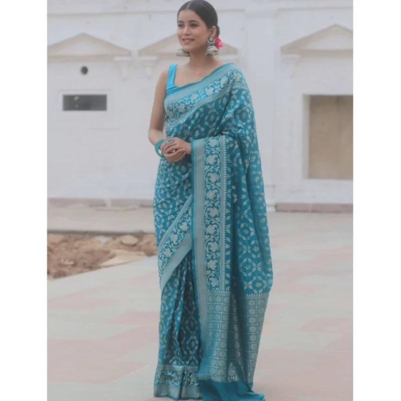 54457712108_2f2a4306e3_o_d-1000x1000-1.webp Generic Women's Silk Printed Saree With Unstitched Blouse 5.5Mtr (Sky Blue)
