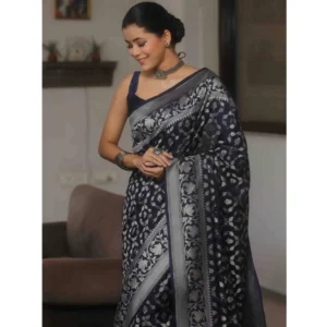 54457712143_5159a1f580_o_d-1000x1000-1.webp Generic Women's Silk Printed Saree With Unstitched Blouse 5.5Mtr (Navy Blue)