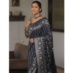 54457712158_e32426cbc6_o_d-1000x1000-1.webp Generic Women's Silk Printed Saree With Unstitched Blouse 5.5Mtr (Navy Blue)