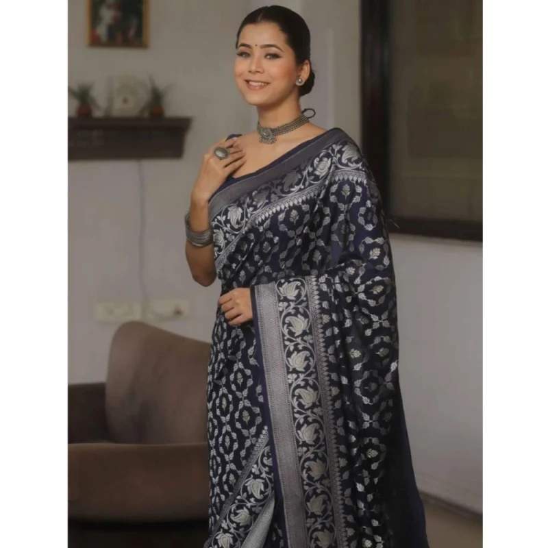 54457712158_e32426cbc6_o_d-1000x1000-1.webp Generic Women's Silk Printed Saree With Unstitched Blouse 5.5Mtr (Navy Blue)