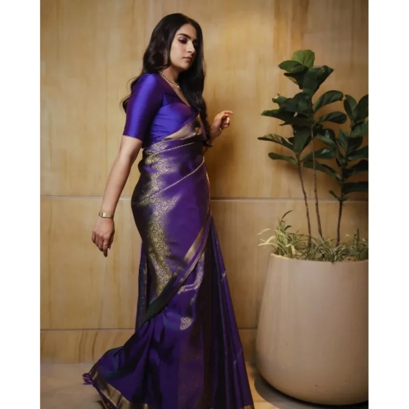 54457712373_9f261ba027_o_d-1000x1000-1.webp Generic Women's Silk Printed Saree With Unstitched Blouse 5.5Mtr (Purple)