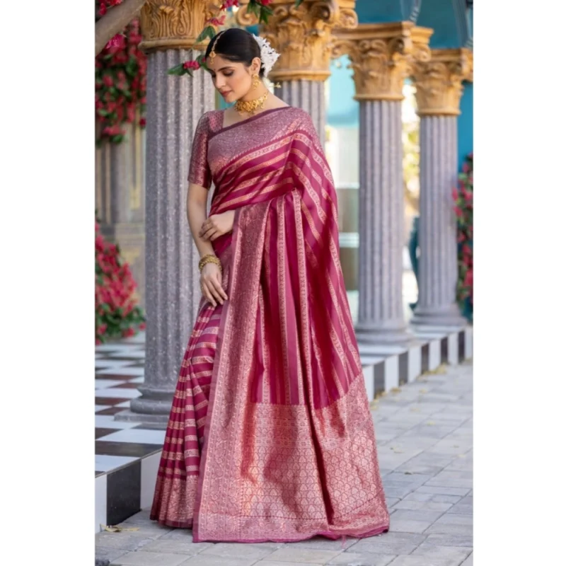 54457713683_295d61364d_o_d-1000x1000-1.webp Generic Women's Silk Printed Saree With Unstitched Blouse 5.5Mtr (Pink)