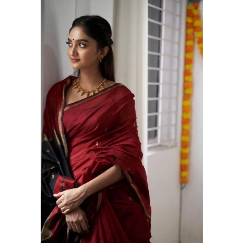 54457713803_0752ed2760_o_d-1000x1000-1.webp Generic Women's Cotton Printed Saree With Unstitched Blouse 5.5Mtr (Red)