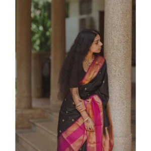 54457728533_79b5d9c2fe_o_d-1000x1000-1.webp Generic Women's Silk Printed Saree With Unstitched Blouse 5.5Mtr (Black-Pink)