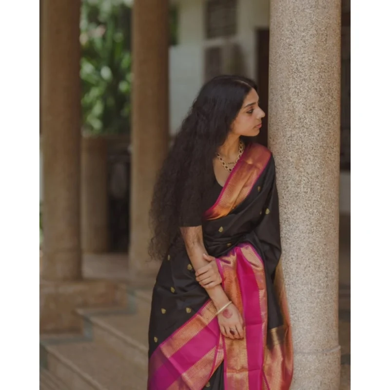 54457728533_79b5d9c2fe_o_d-1000x1000-1.webp Generic Women's Silk Printed Saree With Unstitched Blouse 5.5Mtr (Black-Pink)