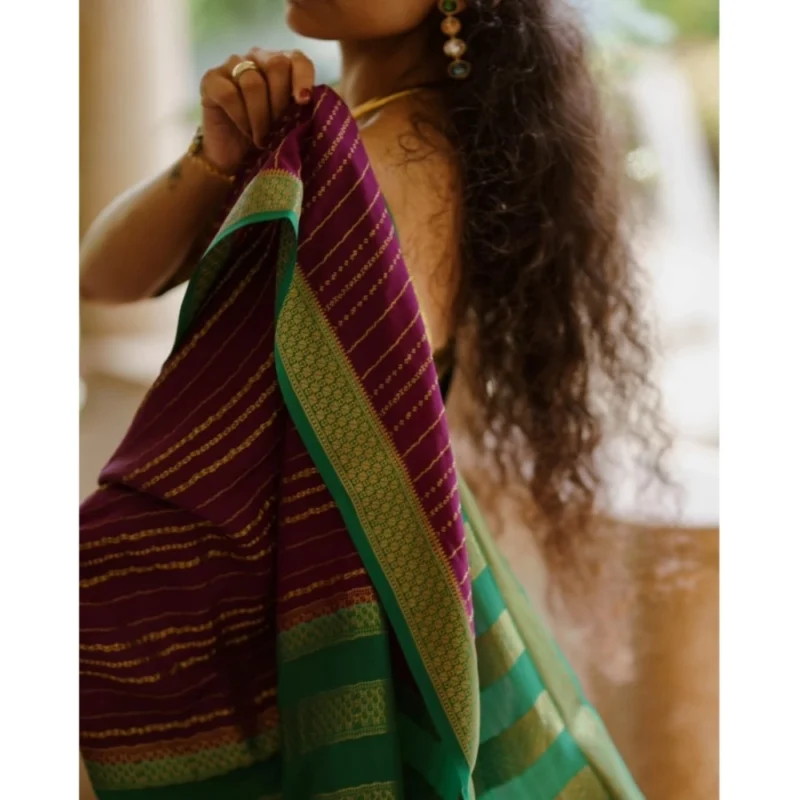 54457728563_f4cc2cf835_o_d-1000x1000-1.webp Generic Women's Silk Printed Saree With Unstitched Blouse 5.5Mtr (Wine)