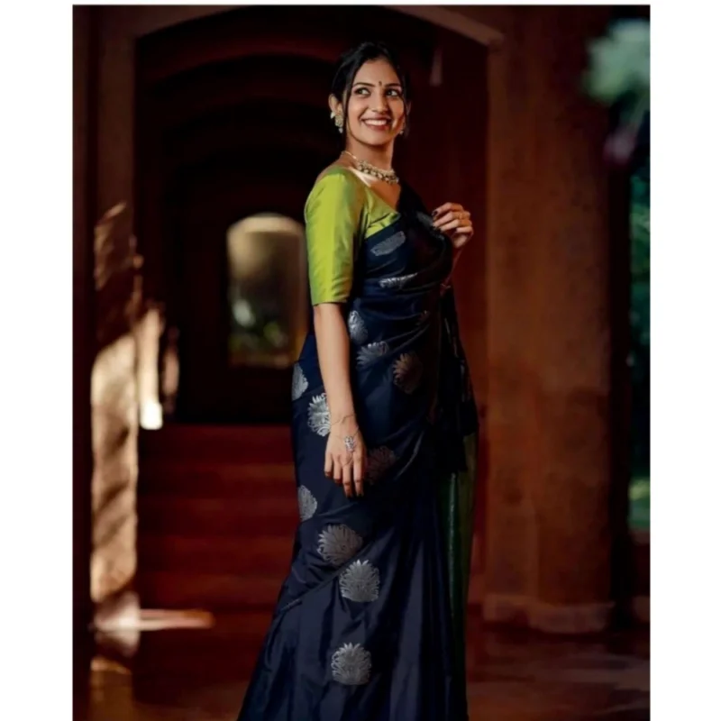 54457812475_332cbd4c5f_o_d-1000x1000-1.webp Generic Women's Silk Printed Saree With Unstitched Blouse 5.5Mtr (Navy Blue)