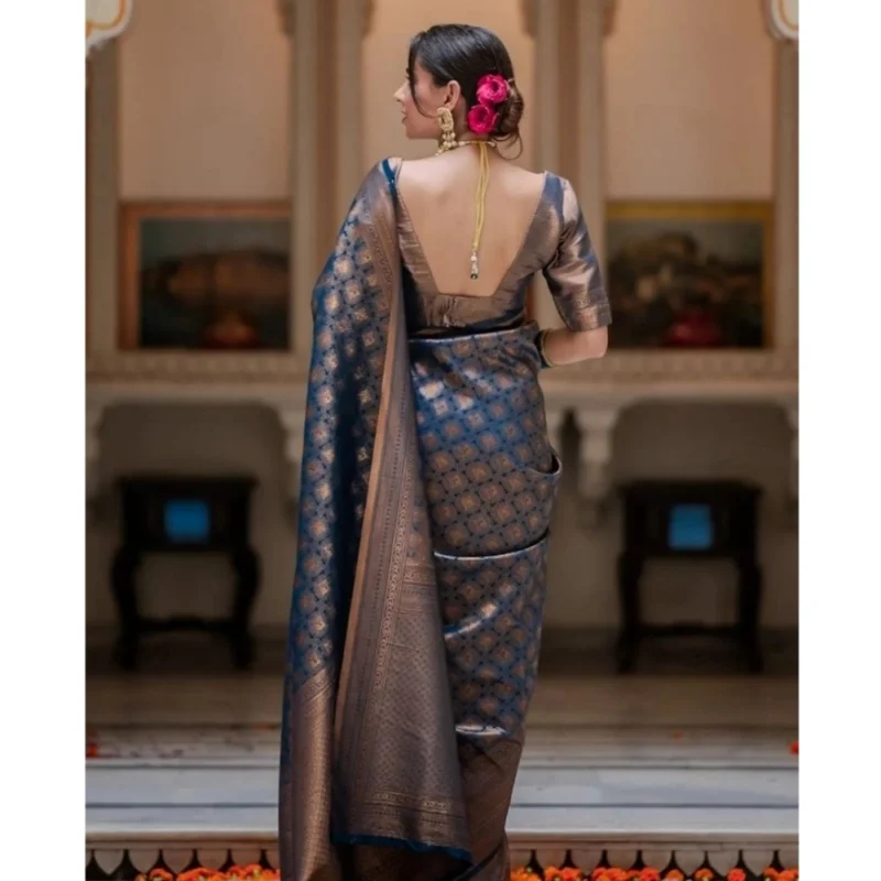 54457815680_35e63e3cb0_o_d-1000x1000-1.webp Generic Women's Silk Printed Saree With Unstitched Blouse 5.5Mtr (Blue)