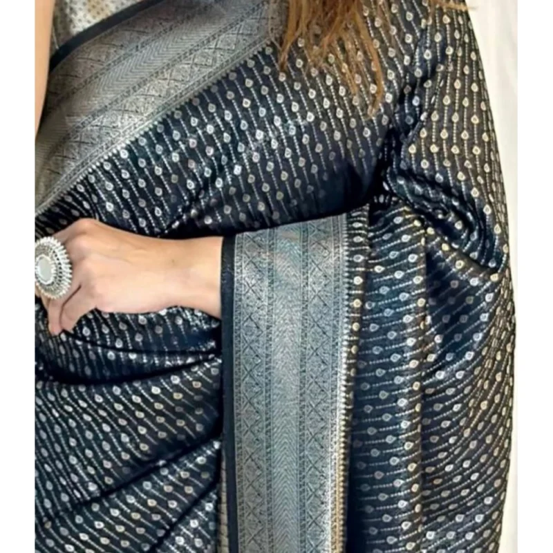 54457816310_9deb6169a9_o_d-1000x1000-1.webp Generic Women's Silk Printed Saree With Unstitched Blouse 5.5Mtr (Black)