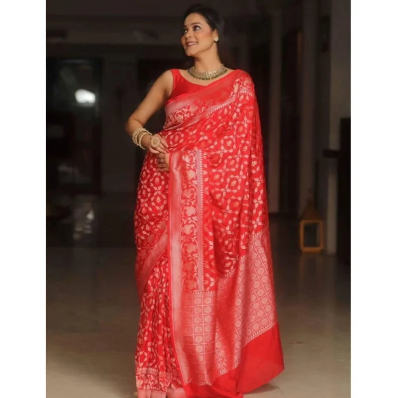 54457816335_34711d6783_o_d-1000x1000-1.webp Generic Women's Silk Printed Saree With Unstitched Blouse 5.5Mtr (Orange)