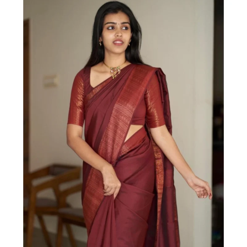 54457816654_8870cdbe72_o_d-1000x1000-1.webp Generic Women's Silk Printed Saree With Unstitched Blouse 5.5Mtr (Maroon)