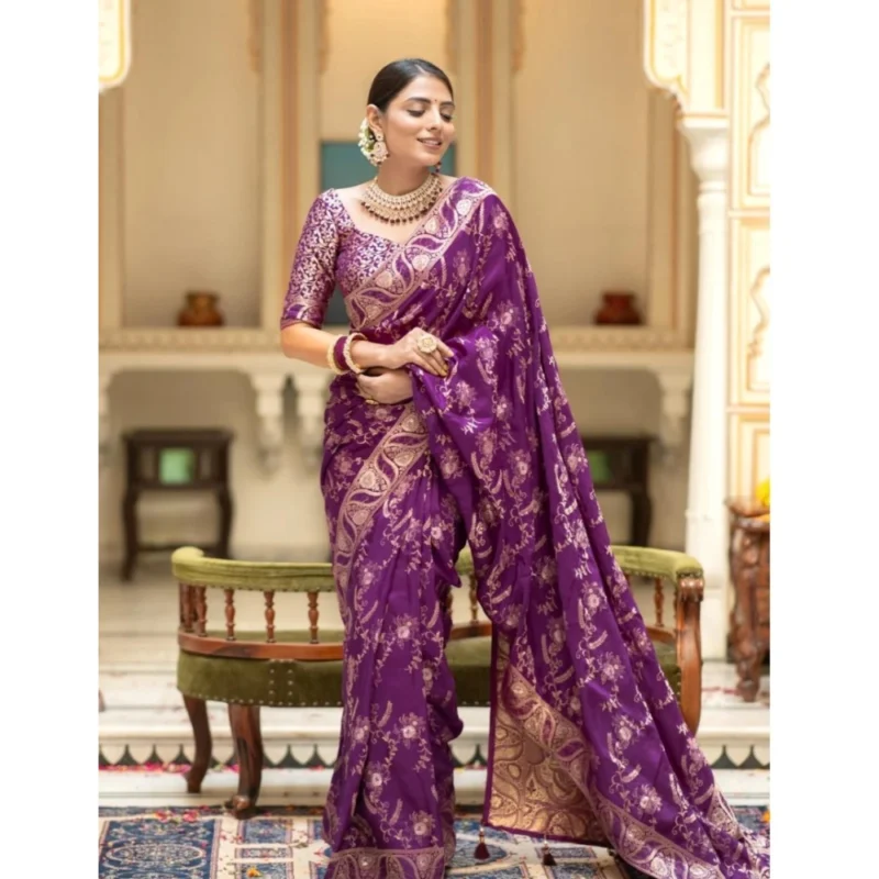 54457817069_b577da24d9_o_d-1000x1000-1.webp Generic Women's Silk Printed Saree With Unstitched Blouse 5.5Mtr (Purple)