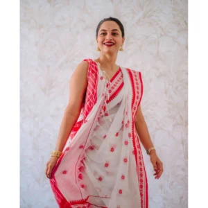 54457817830_308b756460_o_d-1000x1000-1.webp Generic Women's Cotton Printed Saree With Unstitched Blouse 5.5Mtr (White-Pink)