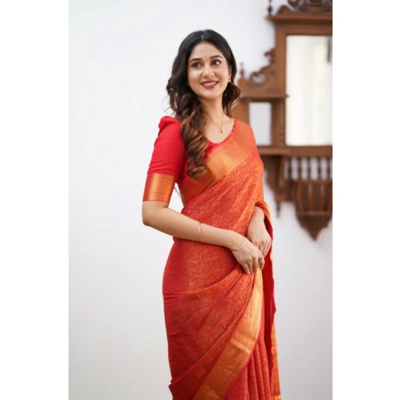 54457818075_c0e003a16c_o_d-1000x1000-1.webp Generic Women's Silk Printed Saree With Unstitched Blouse 5.5Mtr (Orange)