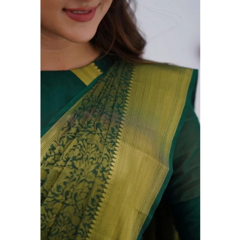 54457818105_9d74386580_o_d-1000x1000-1.webp Generic Women's Silk Printed Saree With Unstitched Blouse 5.5Mtr (Green)