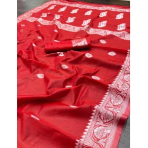 54457818155_b8b55007ed_o_d-1000x1000-1.webp Generic Women's Cotton Printed Saree With Unstitched Blouse 5.5Mtr (Red)