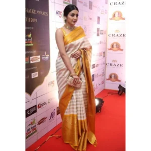 54457832160_482954fbcb_o_d-1000x1000-1.webp Generic Women's Silk Printed Saree With Unstitched Blouse 5.5Mtr (Off White-Yellow)