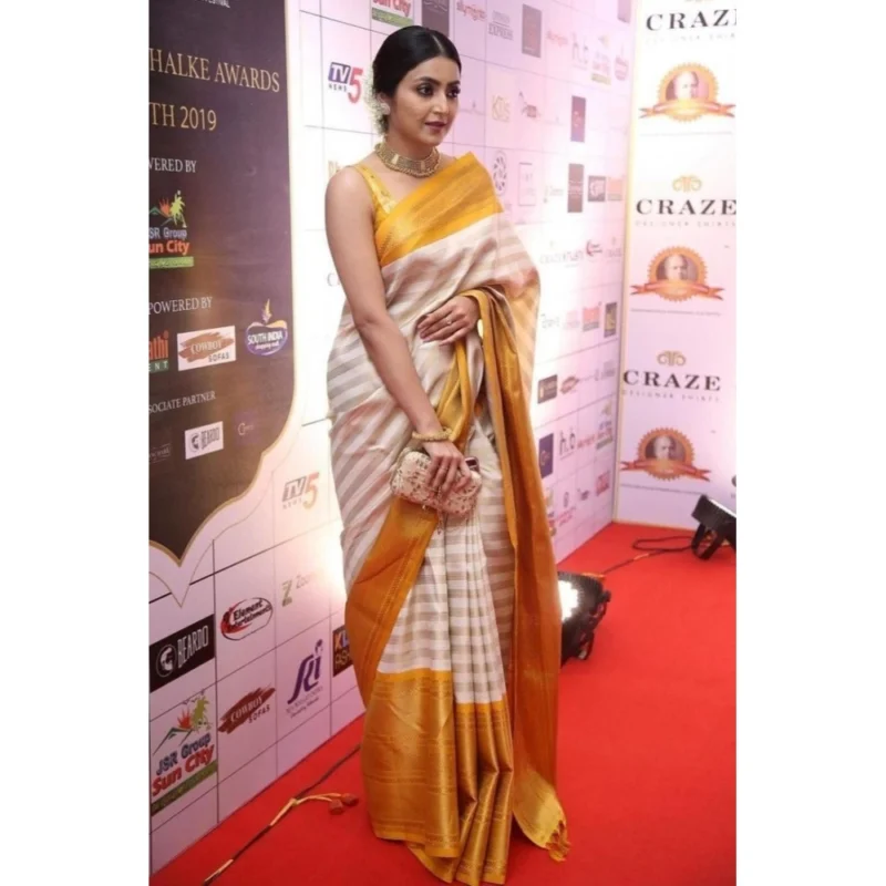 54457832160_482954fbcb_o_d-1000x1000-1.webp Generic Women's Silk Printed Saree With Unstitched Blouse 5.5Mtr (Off White-Yellow)