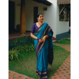54457834020_c9e86cbbe6_o_d-1000x1000-1.webp Generic Women's Silk Printed Saree With Unstitched Blouse 5.5Mtr (Blue)