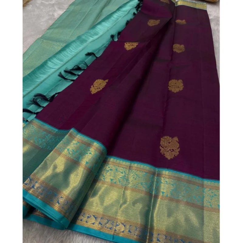 54457834065_8ba8971f0d_o_d-1000x1000-1.webp Generic Women's Silk Printed Saree With Unstitched Blouse 5.5Mtr (Wine)