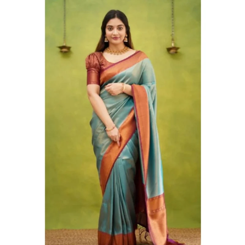 54457884128_68ba81b313_o_d-1000x1000-1.webp Generic Women's Silk Printed Saree With Unstitched Blouse 5.5Mtr (Rama)