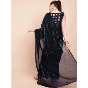 54464503007_1396714f0e_o_d-1000x1000-1.webp Generic Women's Georgette Embellished Sequnece Bollywood Saree With Unstitched Blouse 5.5Mtr (Black)
