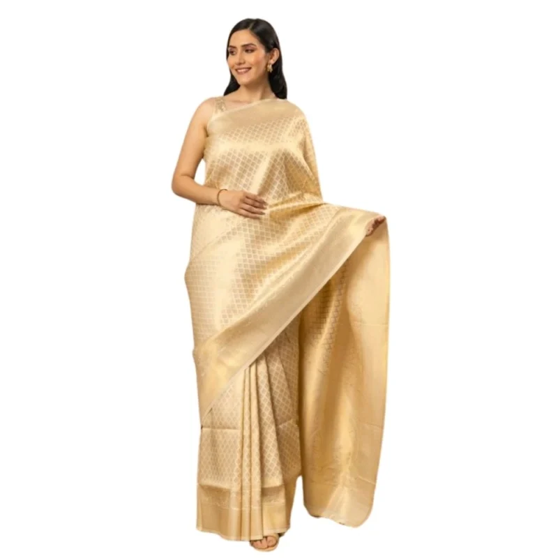 54464938737_251abd11fb_o_d-1000x1000-1.webp Generic Women's Silk Printed Saree With Unstitched Blouse 5.5Mtr (Gold)